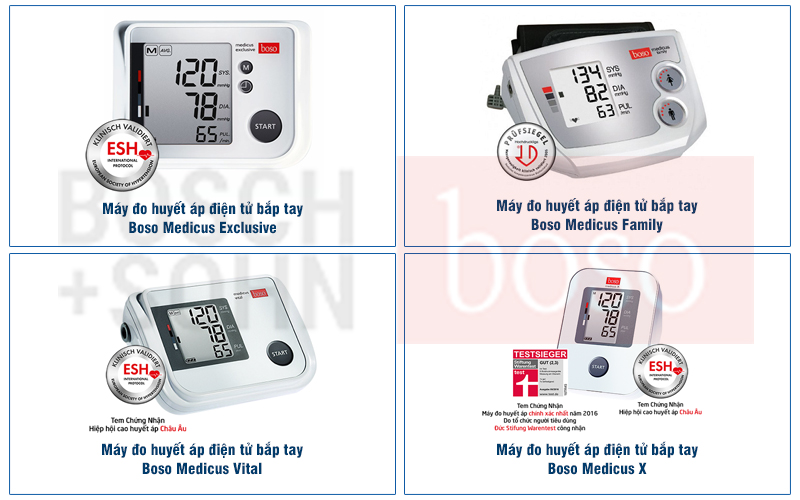 Boso cung cấp đa dạng các loại máy đo huyết áp cao cấp, phù hợp với hầu hết đối tượng sử dụng.